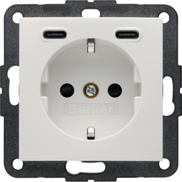 BERKER Steckdose 1-fach polws glänzend 2USB-C Unterputz 48158989 mit BS USB IP20