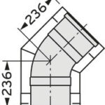 Bogen 45 Grad DN 300/200 Edelstahl für Abgassystem Fassade DN 200