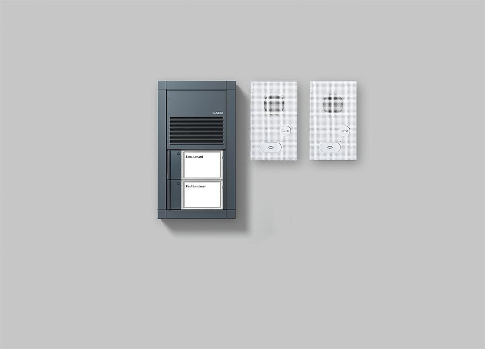 Siedle SIEDLE Türsprech-Set Bus 2xTeiln Unterputz/Aufputz SET VAB 700-2 Außengewinde anthrazit weiß 1LS
