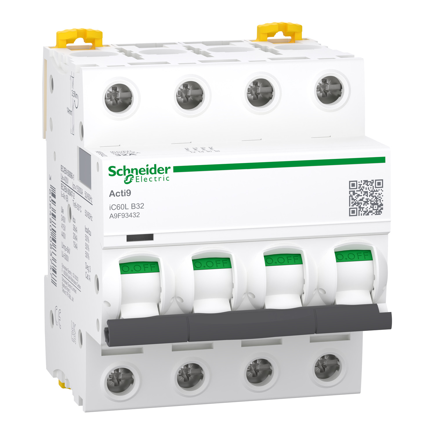 Schneider A9F93432 LS-Schalter iC60L 4p B 32A