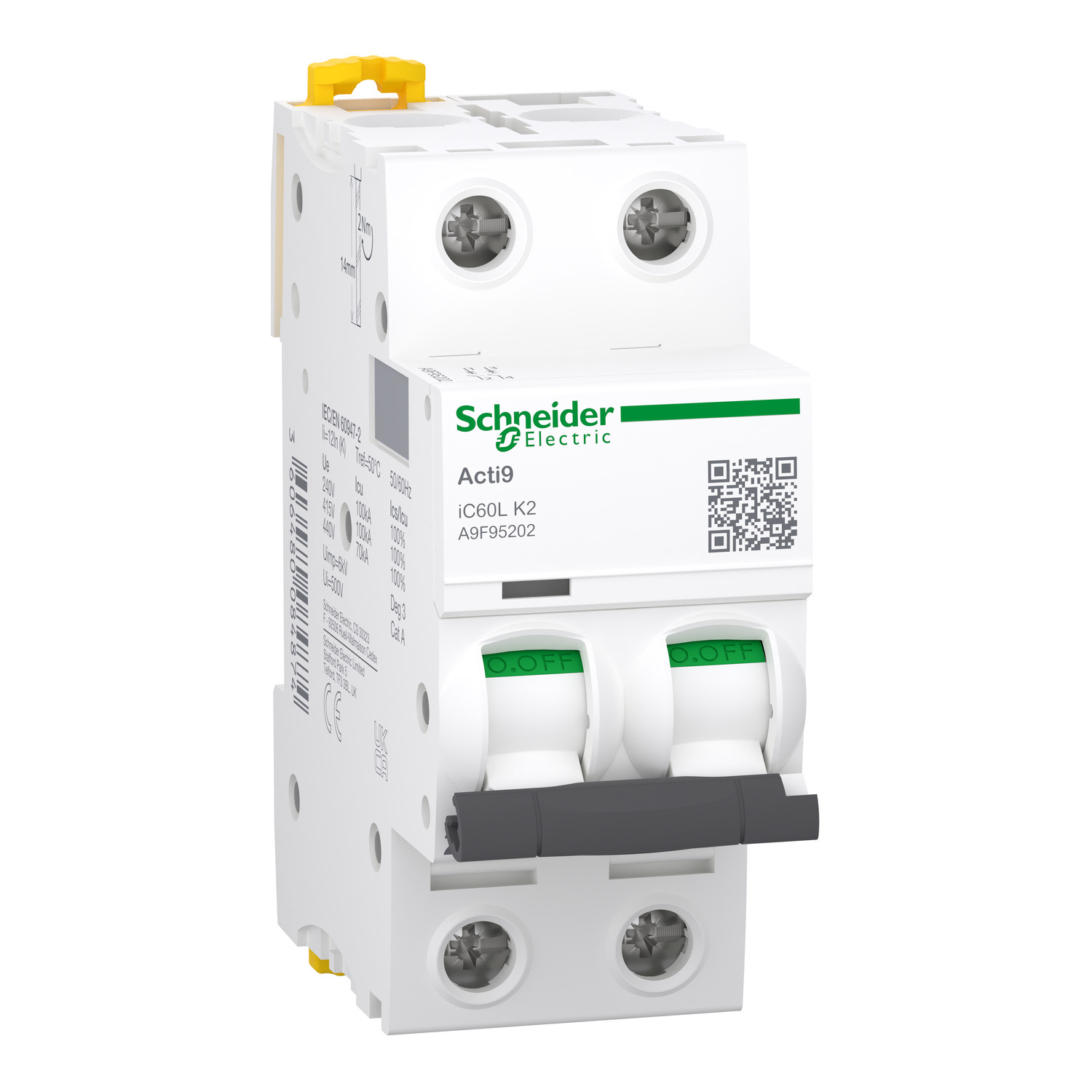 Schneider Schneider A9F95202 LS-Schalter iC60L 2p K 2A