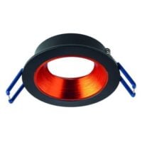 Rutec ALU02215 Einbauring MixMi, schwenkb. ,rund, Aluminium schwarz matt/zinnober