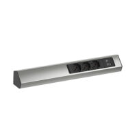 BACHMANN Steckdosenleiste Edelstahl 2xUSB 2m 932.017 IP20 1,5qmm