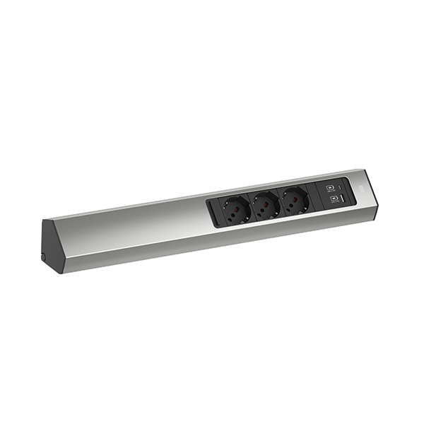 BACHMANN Steckdosenleiste Edelstahl 2xUSB 2m 932.017 IP20 1,5qmm