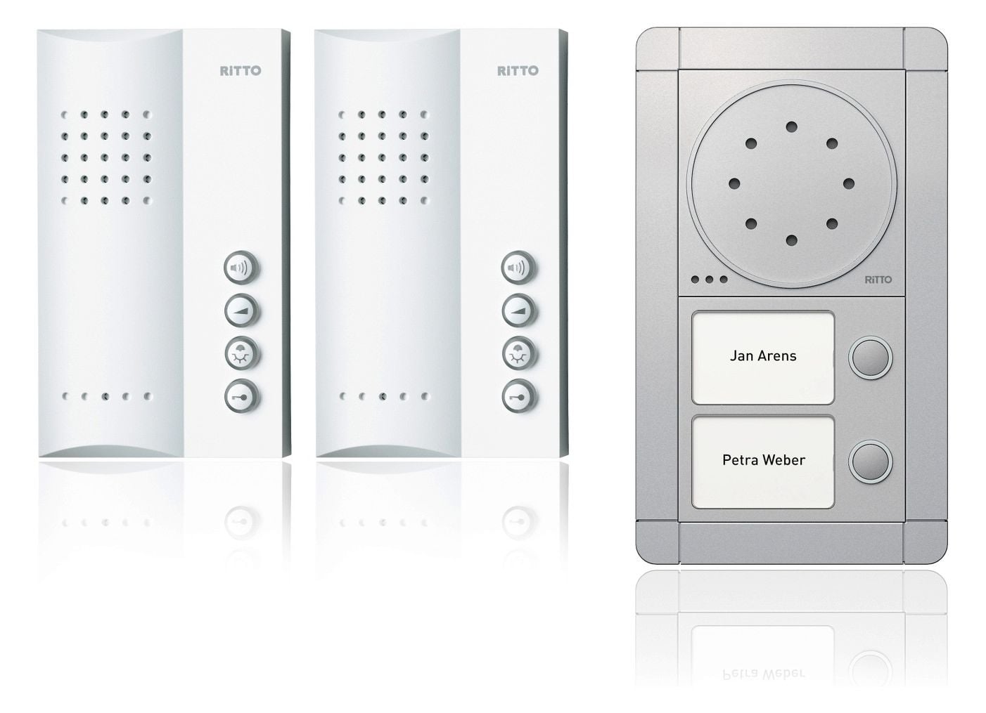 Comelit Ritto RGE1891420 Portier Audio Set Freisprechstelle 2WE silber/weiß