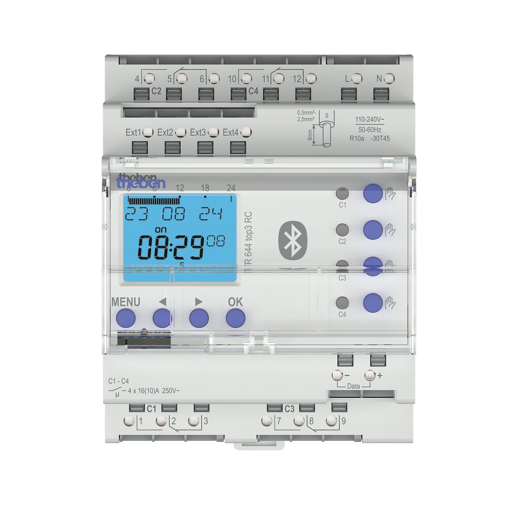 Theben THEBEN Schaltuhr digi 110-230VAC 4kan TR 644 top3 BLE RC 87660h 4TE REG