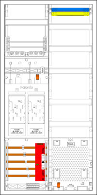 F-TRONIC Komplettschrank Aufputz 2Z 1stö IP31 EHZ722APZÜSB6 2Feld SS_5p
