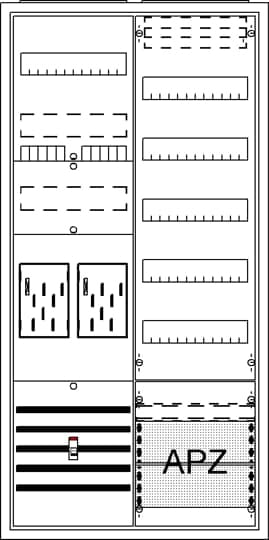 ABB STRIEBEL&amp;JOHN Komplettschrank Aufputz/Unterputz 2Z BA27CM eHZ 2Feld IP31 SS_5p