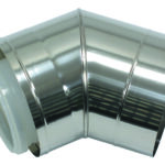 Bogen 45 Grad DN 225/160 Edelstahl für Abgassystem Fassade DN 160