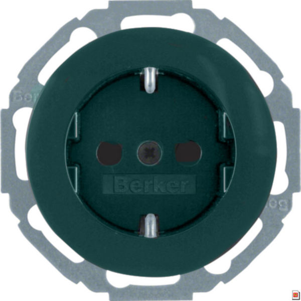 BERKER Steckdose 1-fach gn matt Unterputz mit BS IP20 R.Classic MAN0300324 horizontal/vertikal