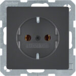 BERKER Steckdose 1-fach schwarz matt Unterputz Euro-Steck MAN0204223 IP20