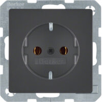BERKER Steckdose 1-fach schwarz matt Unterputz Euro-Steck MAN0204223 IP20