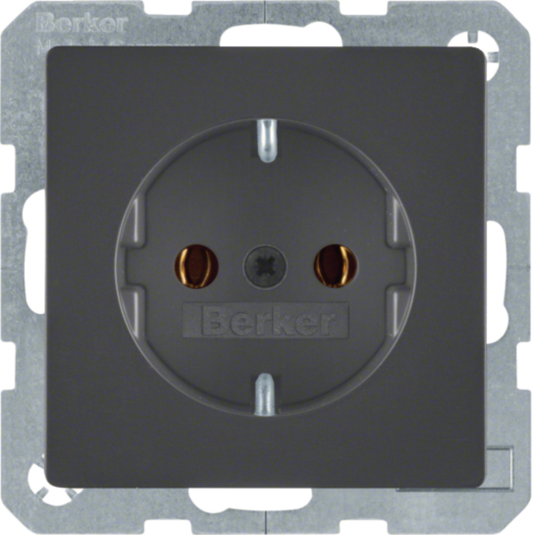 BERKER Steckdose 1-fach schwarz matt Unterputz Euro-Steck MAN0204223 IP20