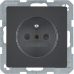BERKER Steckdose 1-fach schwarz samt Unterputz mit BS IP20 MAN0205123 DK-Norm horizontal/vertikal