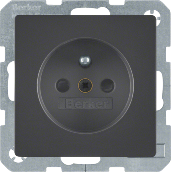 BERKER Steckdose 1-fach schwarz samt Unterputz mit BS IP20 MAN0205123 DK-Norm horizontal/vertikal