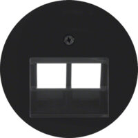 BERKER Zentralplatte schwarz Schraubbef matt R:Classic MAN0307224 ohne Beschriftungsf