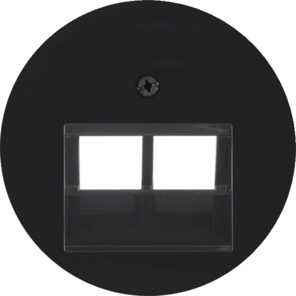 BERKER Zentralplatte schwarz Schraubbef matt R:Classic MAN0307224 ohne Beschriftungsf