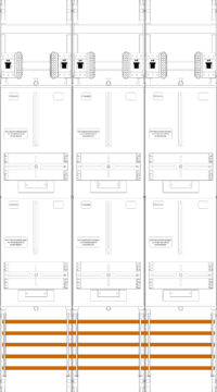 F-TRONIC Komplettfeld 63A 6Z 3PBf mit MPL Z316-HSP mit Verdr 1350x750mm SS_5p 300mm