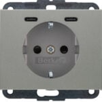 BERKER Steckdose 1-fach Edelstahl matt 2USB-C Unterputz 48157004 mit BS USB IP20