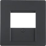 BERKER Zentralplatte TAE 1-fach schwarz samt MAN0206423 Schraubbef