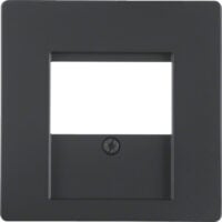 BERKER Zentralplatte TAE 1-fach schwarz samt MAN0206423 Schraubbef