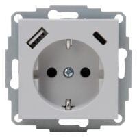 Kopp HK07 -Schutzkontakt-Steckdose USB A/C Anschluss Farbe:grau matt