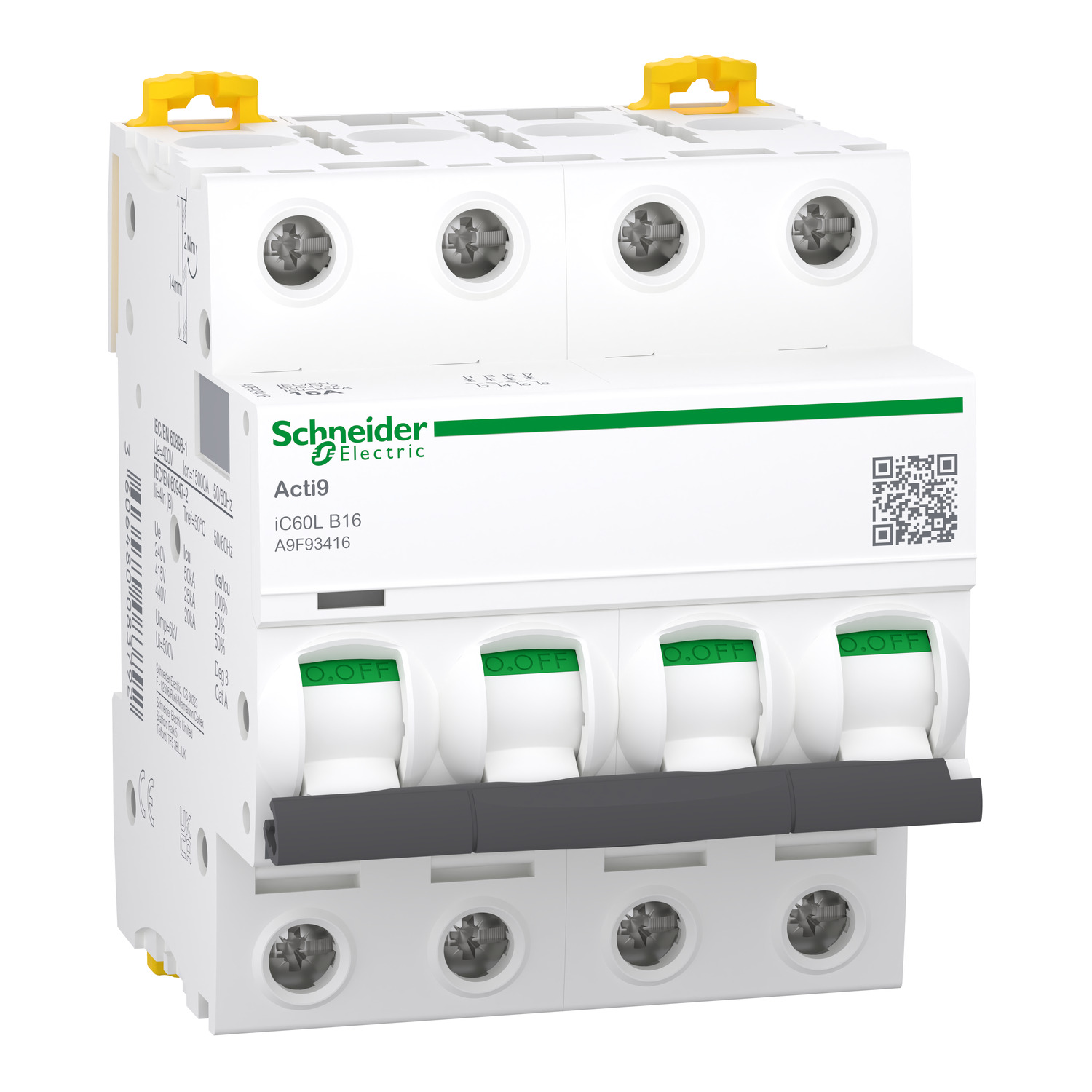 Schneider Schneider A9F93416 LS-Schalter iC60L 4p B 16A
