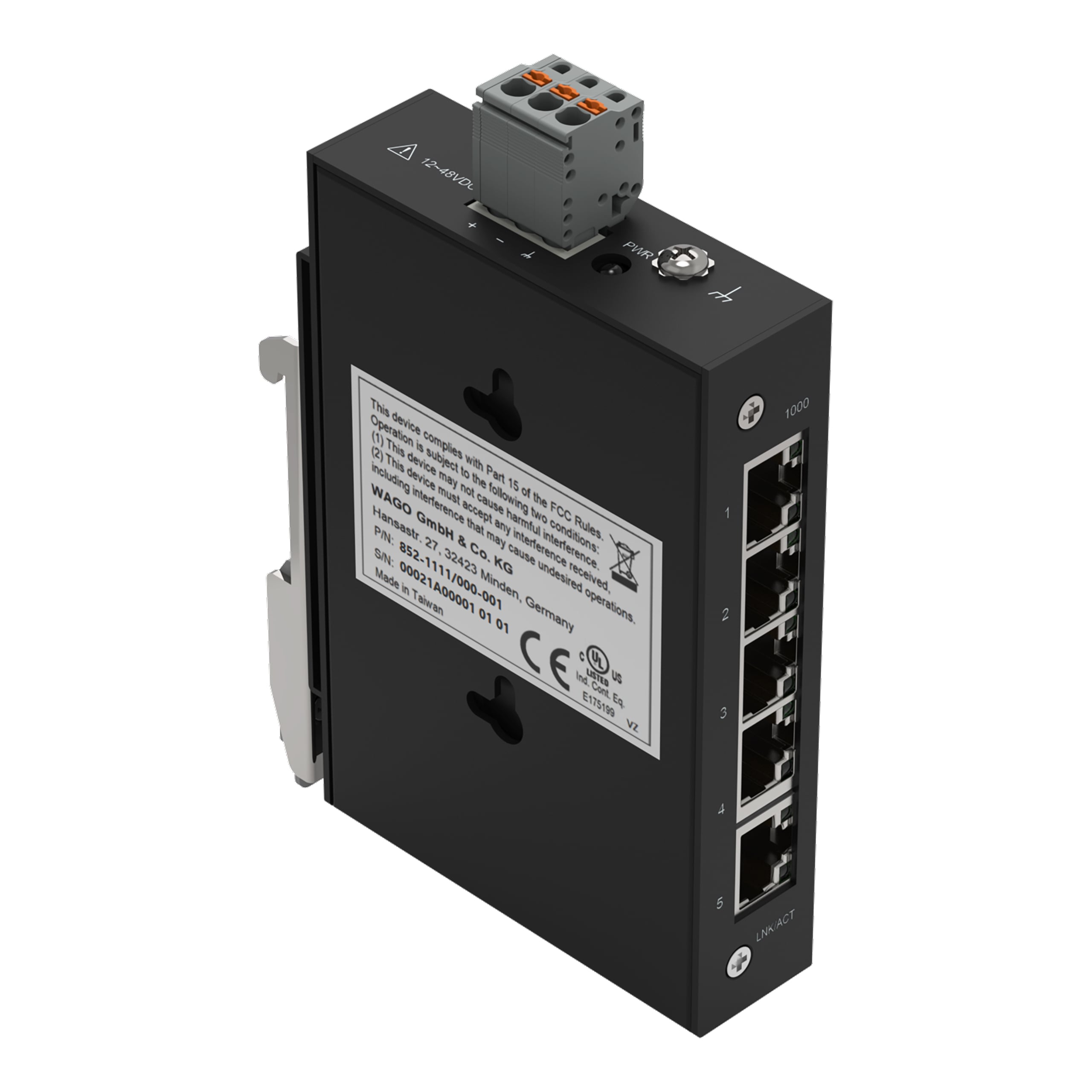 WAGO GmbH &amp; Co. KG Industrial-ECO-Switch,5 Ports 1000Base-T 852-1111/000-001