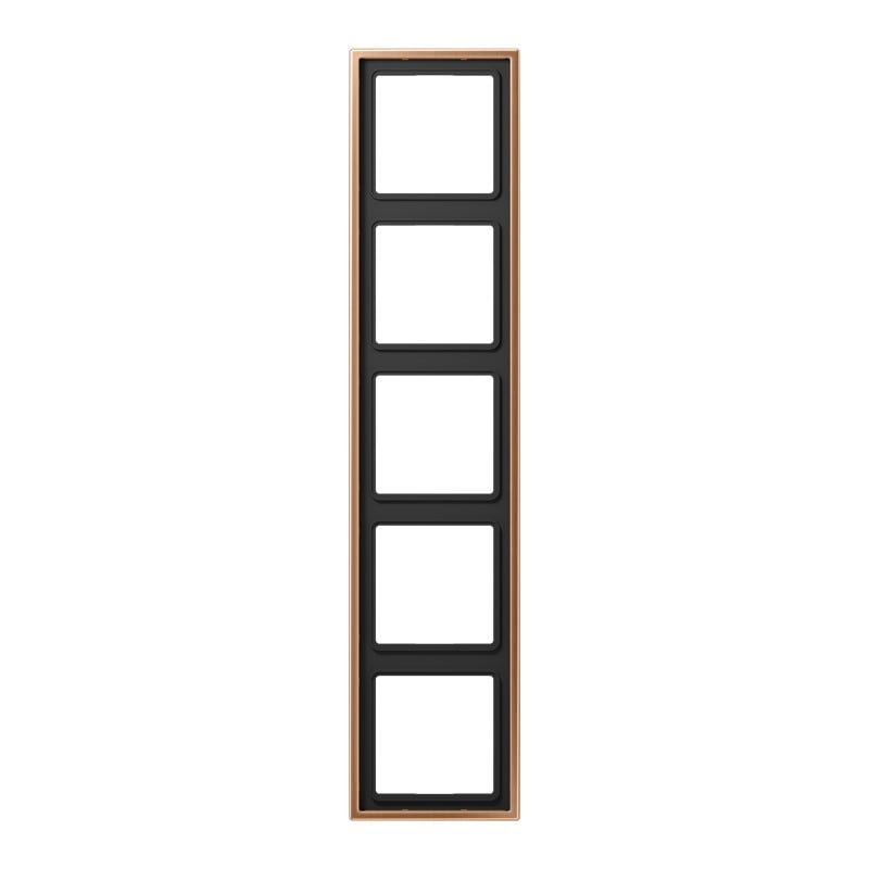 Jung Jung BRG 2985 Rahmen 5-fach LS 990 Metall PVD-beschichtet Bronze gebürstet senkrecht