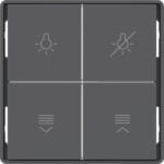 BERKER Taste_4t Tastsensor anthrazit matt BSF 81182126 Ind. Bedruckung für Bussystem