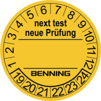BENNING Prüfplakette ge Selbstkl Ø30mm Mehrjahresprüfplaketten VDE/EN-Prüf mit Be