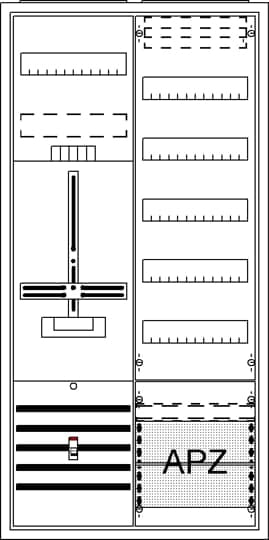 ABB STRIEBEL&amp;JOHN Komplettschrank Aufputz/Unterputz 1Z DA27BB 1stö 2Feld IP31 SS_5p