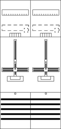 STRIEBEL&JOHN Komplettfeld 63A 2Z 3PBf DF27B2 mit Verdr 1050x500mm SS_5p 300mm