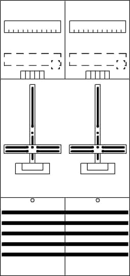 ABB STRIEBEL&amp;JOHN Komplettfeld 63A 2Z 3PBf DF27B2 mit Verdr 1050x500mm SS_5p 300mm