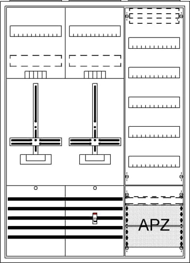ABB STRIEBEL&amp;JOHN Komplettschrank Aufputz/Unterputz 2Z DA37BG 1stö 3Feld IP31 SS_5p