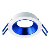 Rutec ALU01218 Einbauring MixMi, schwenkb.,ru, Aluminium weiß matt/dunkelblau