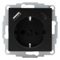 Kopp HK07 -Schutzkontakt-Steckdose USB A/C Anschluss Farbe:schwarz matt