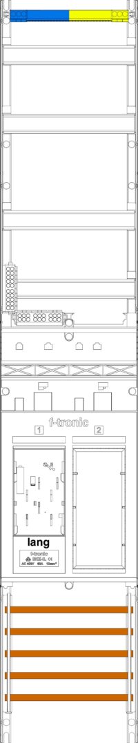 F-TRONIC Komplettfeld 1Z 1R eHZ mit Verdr ER9L 1350x250mm SS_5p 300mm