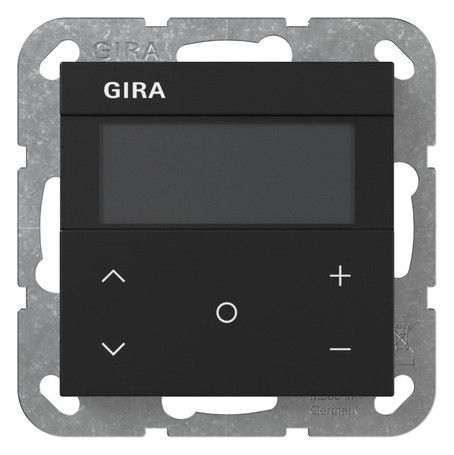 GIRA Raumtemperaturregler Unterputz KNX schwarz matt 2007005 Basis+zentr Abdeckpl