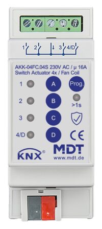 MDT Schaltaktor KNX REG 2TE 4-fach 16A 230V AKK-04FC.04S