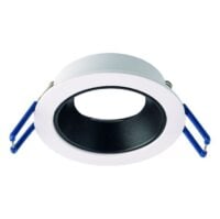 Rutec ALU01302 Einbauring MixMi, schwenkb. ,rund, Aluminium weiß/schwarz matt, ED68mm