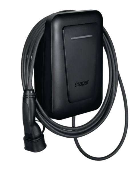 HAGER Wallbox 3ph 11kVA L6,5m 1-fach IP54 witty one XVR111C 11kW/Ladep Wandmont