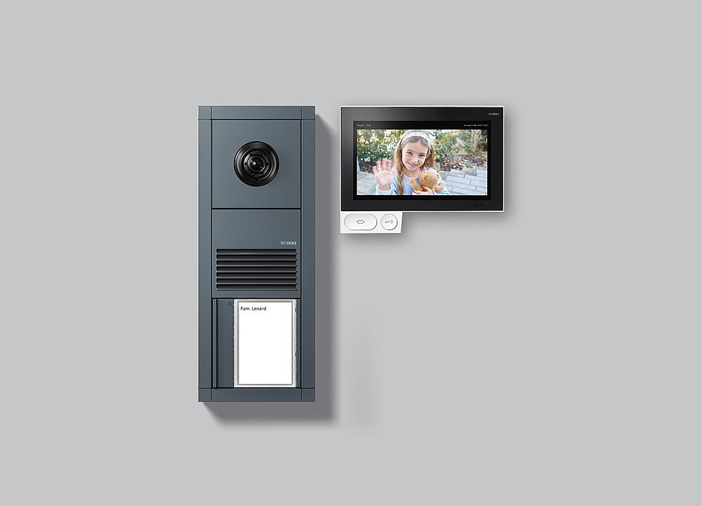 Siedle SIEDLE Video-Türsprechset Bus 1xTeiln weiß SET VVA 700-1 Außengewinde Unterputz/Aufputz anthrazit 1LS