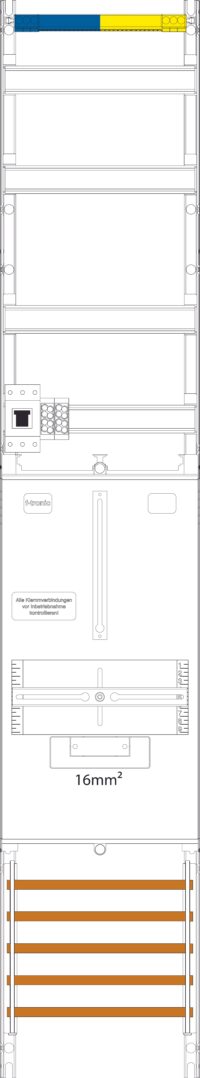 F-TRONIC Komplettfeld Zählerfeld VZ6-16-HSP, H=1 VZ6-16-HSP