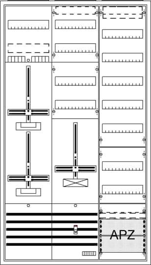 ABB STRIEBEL&amp;JOHN Komplettschrank Aufputz/Unterputz 2Z DA39BY 1TSG 2stö 3Feld IP31 SS_5p