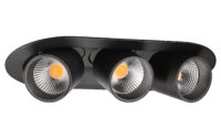 SG LEUCHTEN LED-Einbaustrahler 15W Konverter JUNISTAR 902716 dimmbar 3LEDs schwarz 3000K weiß