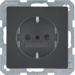 BERKER Steckdose 1-fach schwarz samt Unterputz mit BS IP20 MAN0204123 horizontal/vertikal