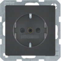 BERKER Steckdose 1-fach schwarz samt Unterputz mit BS IP20 MAN0204123 horizontal/vertikal