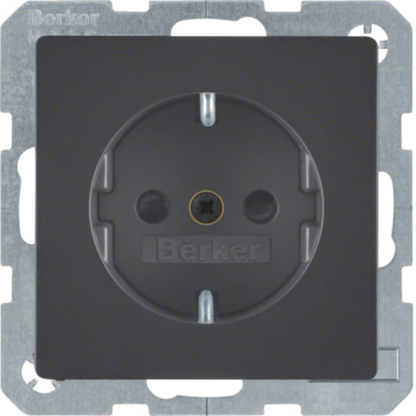 BERKER Steckdose 1-fach schwarz samt Unterputz mit BS IP20 MAN0204123 horizontal/vertikal