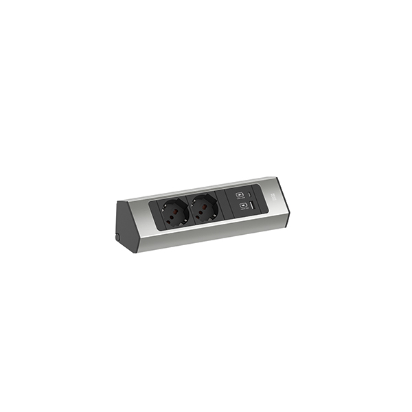 BACHMANN Steckdosenleiste Edelstahl 2xUSB 2m 932.015 IP20 1,5qmm